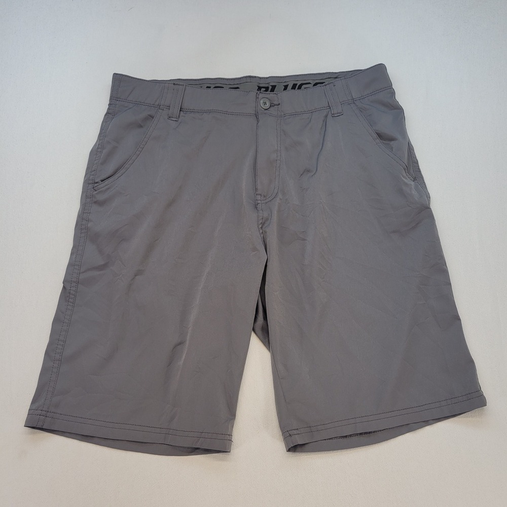 Plugg Hybrid Shorts Mens 34 Gray Performance Stretch Active Elastic Waist